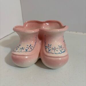 Vintage baby girl‎ shoe boot planter trinket container made in Japan
